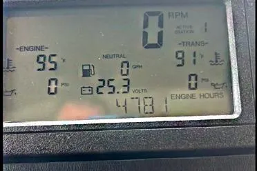 Slide: The Image of Digital display showing engine and transmission data for a 2011 Westport 112. - 68