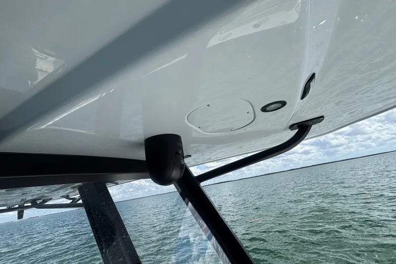 Slide: The Image of 2024 Invincible 36 Open Fisherman boat detail with ocean backdrop. - 45