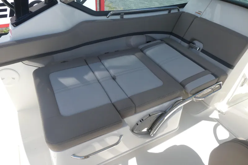 Slide: The Image of 2026 Boston Whaler 240 Vantage interior seating, featuring sleek, comfortable design. - 8