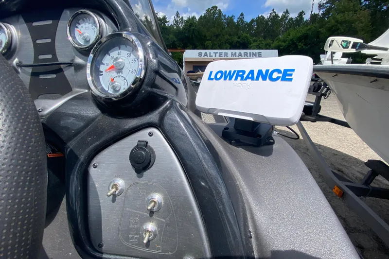 Slide: The Image of Dashboard of 2020 Tracker Pro Team 175 TXW with Lowrance Hook device. - 6