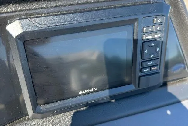 Slide: The Image of Garmin display on 2026 Bennington 22 S Quad Bench boat dashboard. - 5