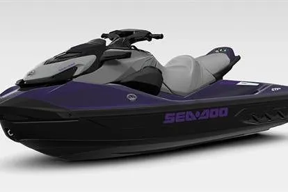 Slide: The Image of 2025 Sea-Doo GTI SE 130 jet ski in sleek black and purple design. - 4