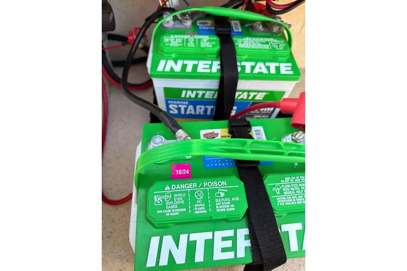 Slide: The Image of Interstate marine batteries in a 2022 Hurricane SunDeck Sport 205 OB boat. - 29