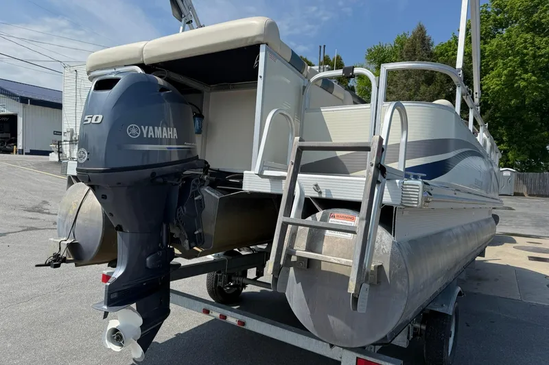 Slide: The Image of 2005 Bennington 2075RL pontoon boat with Yamaha 50 engine on trailer. - 3