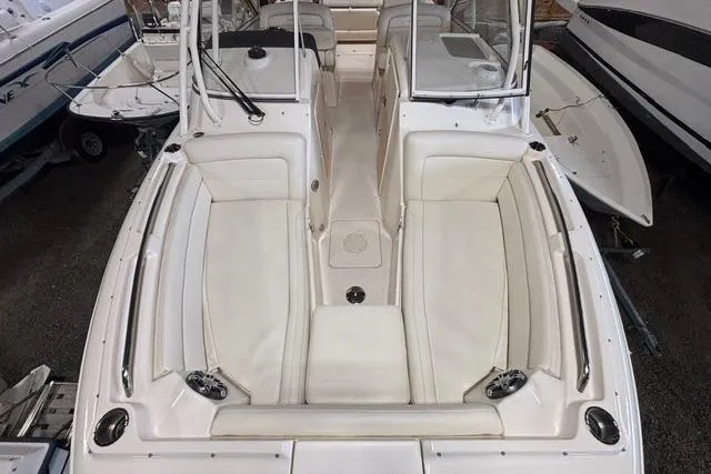 Slide: The Image of 2022 Grady-White Freedom 285 boat interior with spacious seating and sleek design. - 6