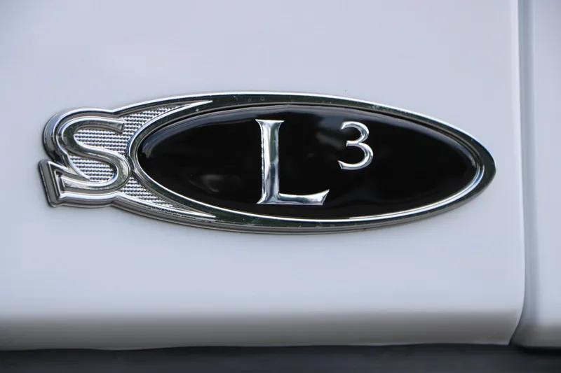 Slide: The Image of Emblem of 2026 Sylvan L3 DLZ Bar Platinum Edition Tri-Toon boat. - 13