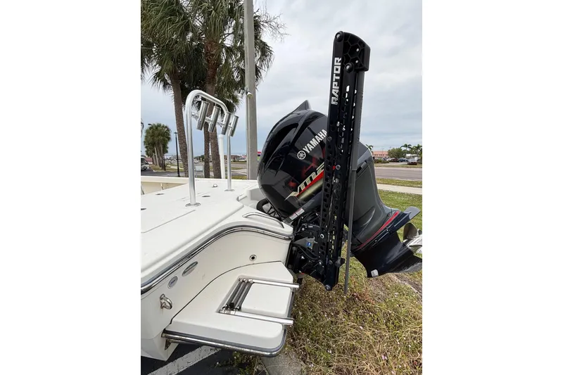 Slide: The Image of 2021 Pathfinder 2300 HPS boat with Yamaha motor and Raptor anchor system. - 16