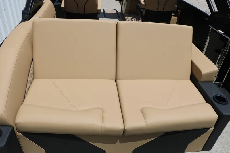 Slide: The Image of Luxurious beige seating on 2026 Evotti 725 CS Arch Tri-Toon boat. - 47