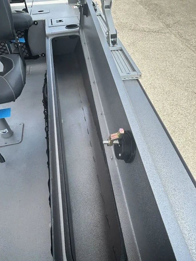 Slide: The Image of Interior view of Lowe Outlet 20 boat, model year 2025. - 12