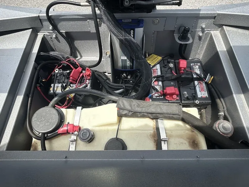Slide: The Image of Interior view of Lowe Outlet 20 boat engine, year 2025. - 16