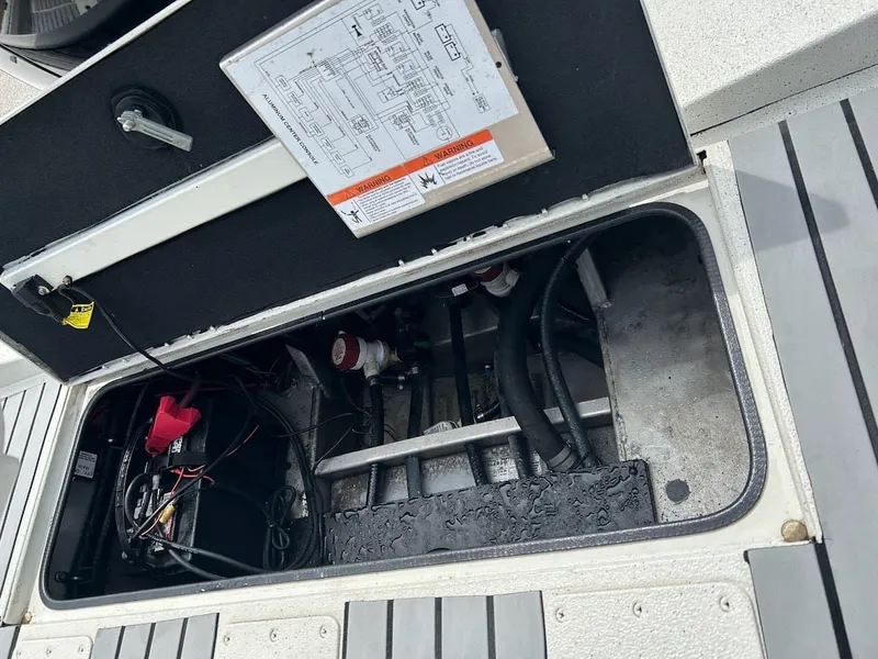 Slide: The Image of Ranger RB200 2020 boat engine compartment with wiring diagram. - 19
