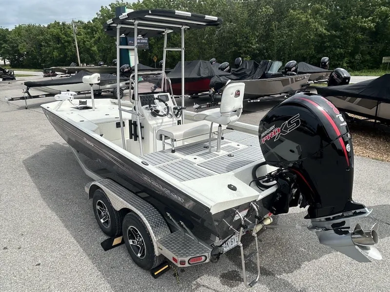 Slide: The Image of 2020 Ranger RB200 boat with Mercury Pro XS engine on trailer. - 4