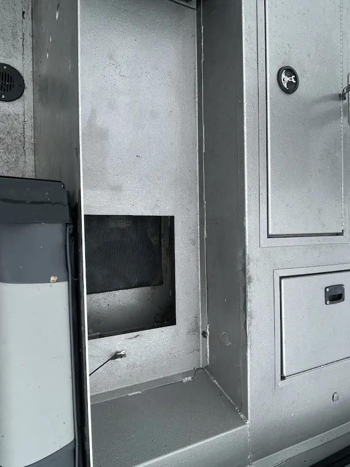 Slide: The Image of Interior view of a 2020 Stinger 175C with metal paneling. - 13