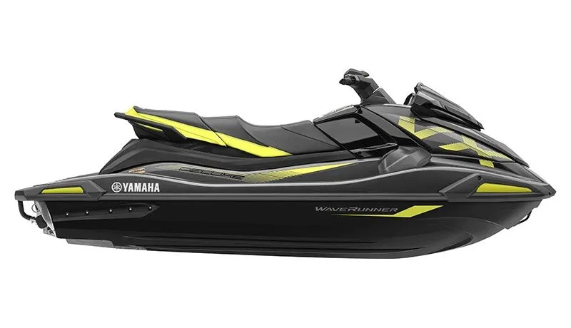 Slide: The Image of 2022 Yamaha VX Deluxe Jet Ski with Audio, black and yellow design. - 5