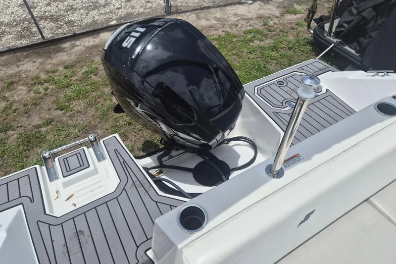 Slide: The Image of 2022 Starcraft SVX 171 OB boat with outboard motor and deck details. - 6