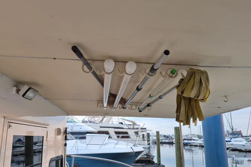 Slide: The Image of Boat deck storage on a 2009 Endeavour 40 Skylounge with tools and equipment. - 38