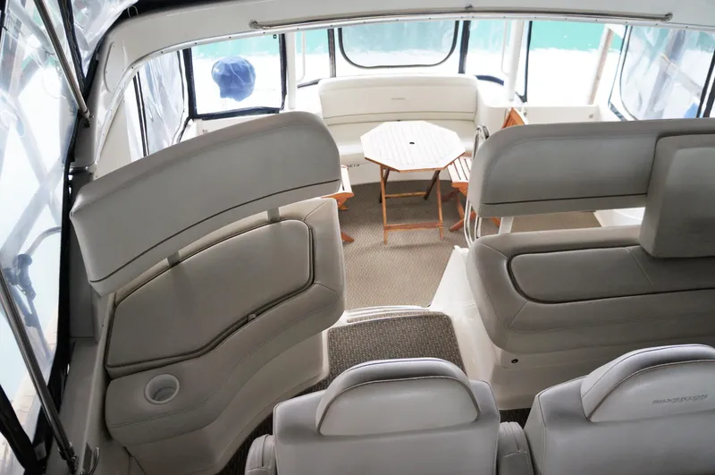 Slide: The Image of Interior of a 2005 Silverton 39 Motor Yacht with elegant seating. - 10