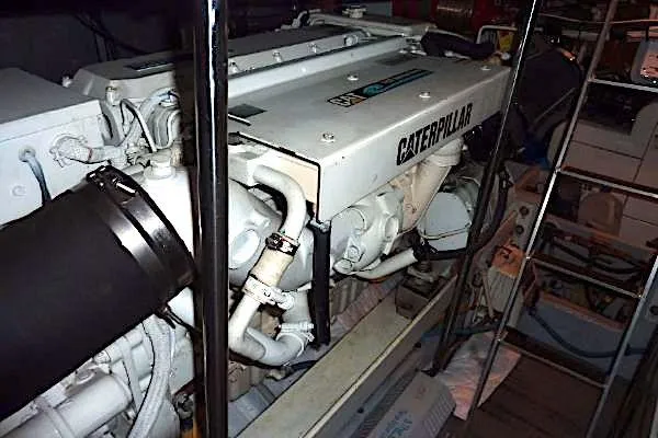 Slide: The Image of Caterpillar engine in 2005 Silverton 39 Motor Yacht. - 29