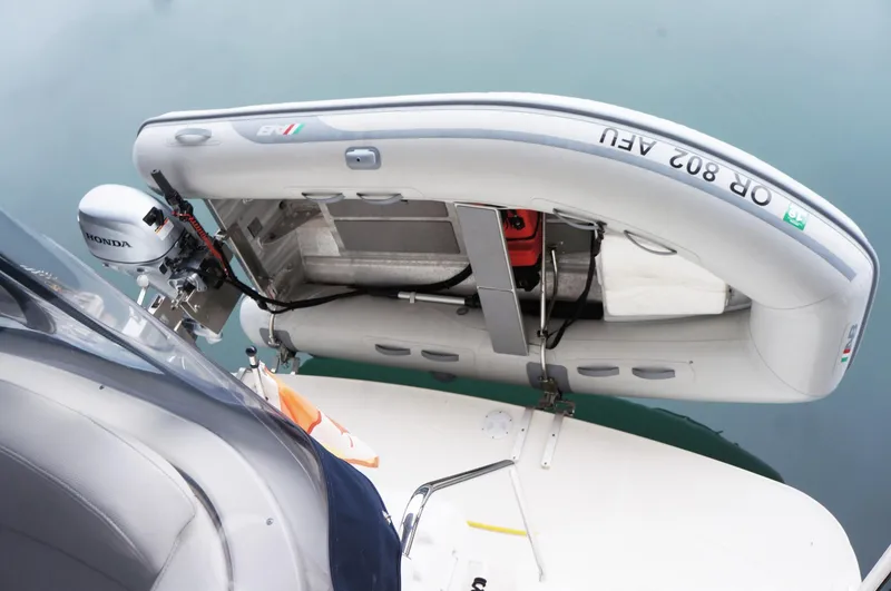 Slide: The Image of Dinghy attached to 2005 Silverton 39 Motor Yacht. - 37