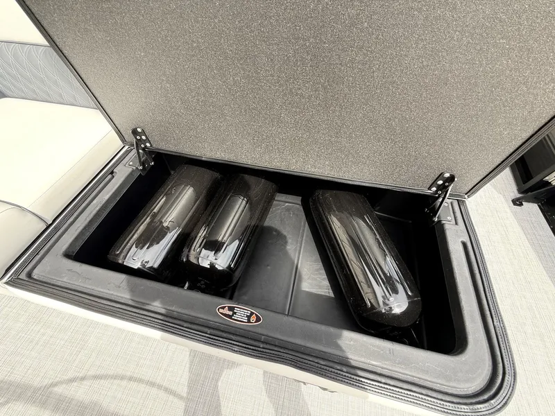Slide: The Image of Storage compartment in Harris Sunliner 230 boat, 2021 model. - 25