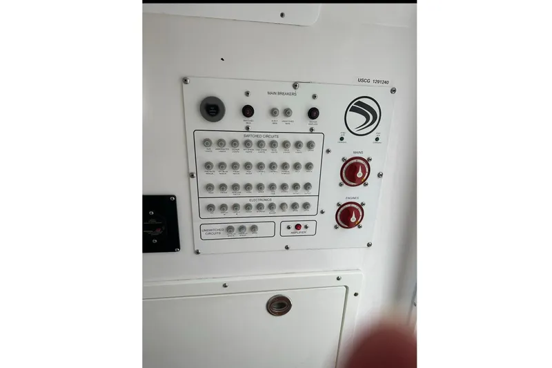 Slide: The Image of Control panel of Edgewater 320CC boat, year 2018. - 24