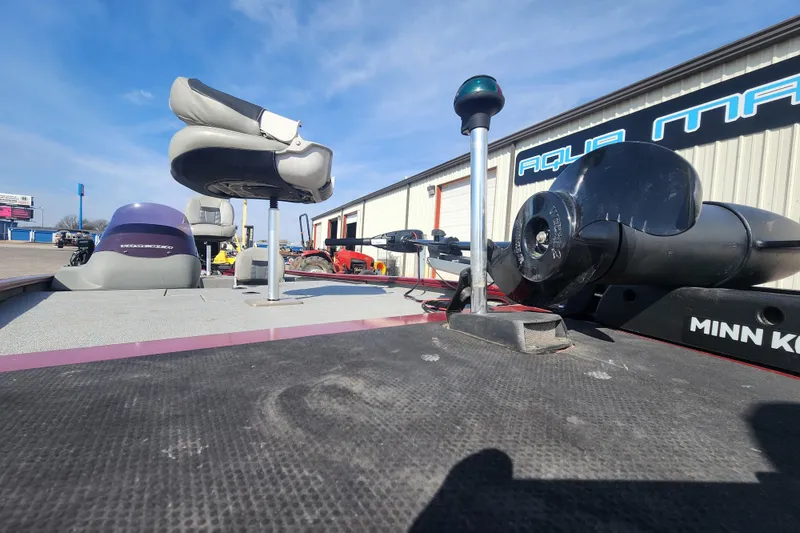 Slide: The Image of 2018 Tracker Pro 170 boat with seating and Minn Kota motor at Aqua Marine. - 12