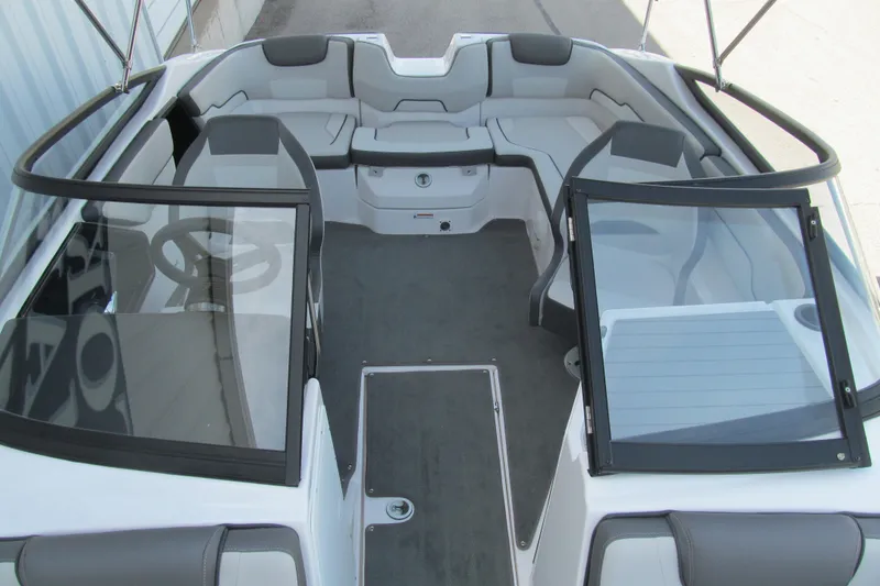 Slide: The Image of 2024 Yamaha Boats SX190 interior with sleek seating and modern design. - 10