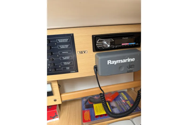 Slide: The Image of Control panel and navigation equipment inside a 2014 Beneteau FIRST 25 S sailboat. - 22