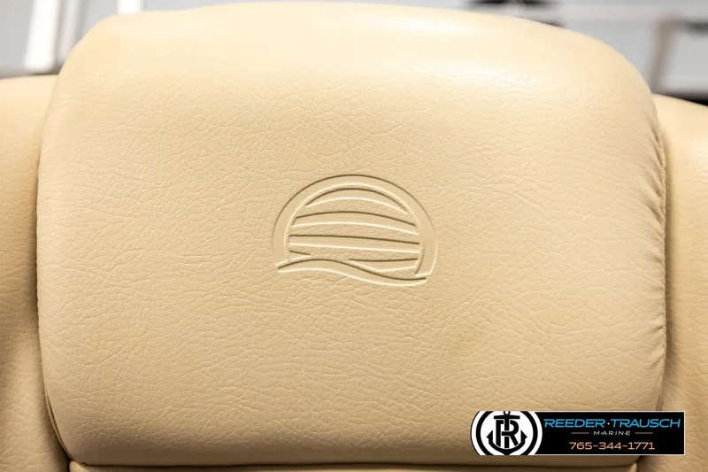 Slide: The Image of Beige leather seat with embossed logo on 2022 SUNTRACKER BASS BUGGY 18 DLX boat. - 37