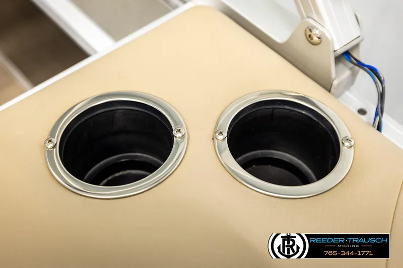 Slide: The Image of Cup holders on a 2022 SUNTRACKER BASS BUGGY 18 DLX boat interior. - 42