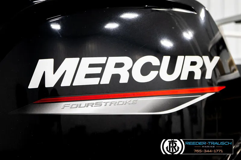 Slide: The Image of Mercury FourStroke engine on 2022 SUNTRACKER BASS BUGGY 18 DLX boat. - 50