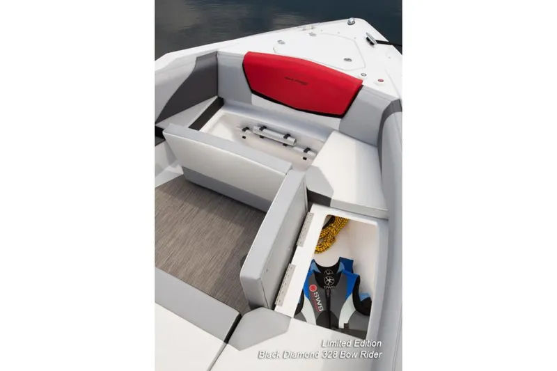 Slide: The Image of Manufacturer Provided Image: 2015 Cruisers Sport Series 328 Bow Rider interior with storage compartments. - 22