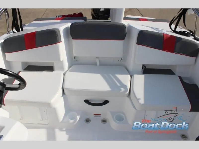 Slide: The Image of Interior of T-Yachts 18, 2026, featuring gray and red accents. - 17