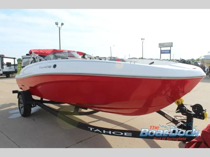 Slide: The Image of Red T-Yachts 18 boat from 2026 on trailer. - 3