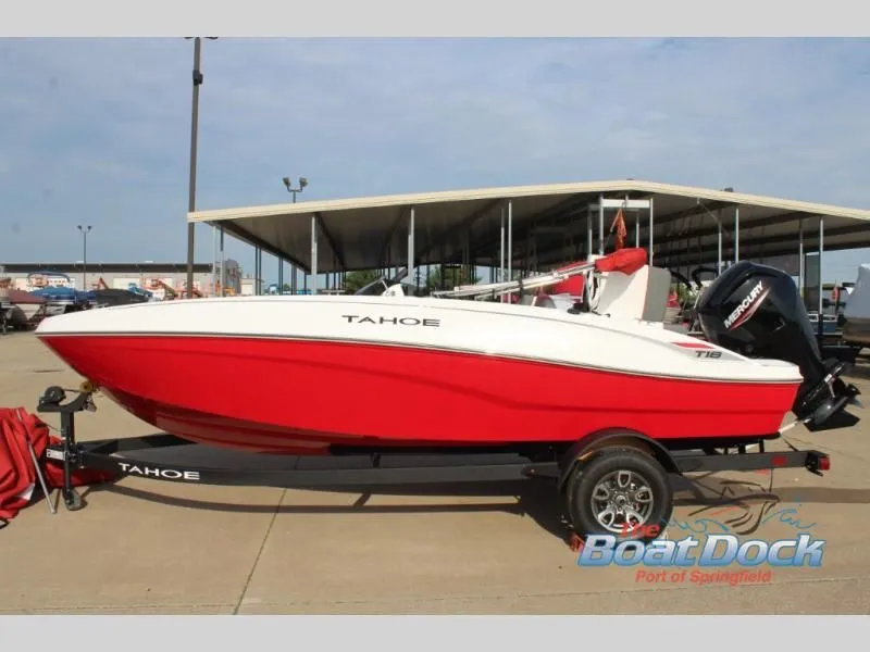 Slide: The Image of Red T-Yachts 18 boat from 2026 on trailer. - 6
