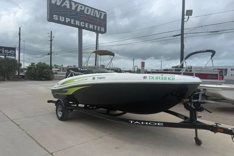Slide: The Image of 2023 Tahoe T18 boat on trailer at Waypoint Marine Supercenter. - 9