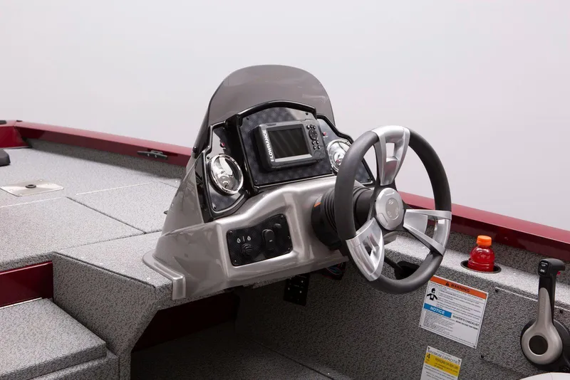 Slide: The Image of Manufacturer Provided Image: 2019 G3 Sportsman 1710 PFX boat console with steering wheel and control panel. - 3