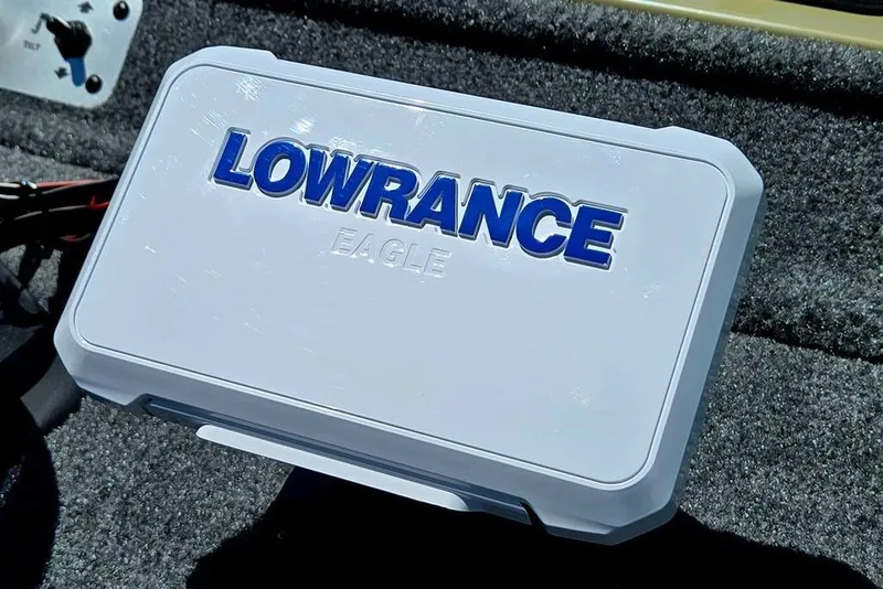 Slide: The Image of Lowrance Eagle device on 2026 Tracker Pro Team 190 boat deck. - 16