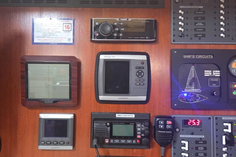 Slide: The Image of Navigation systems and controls on a 1989 C&C 37/40+ yacht. - 23