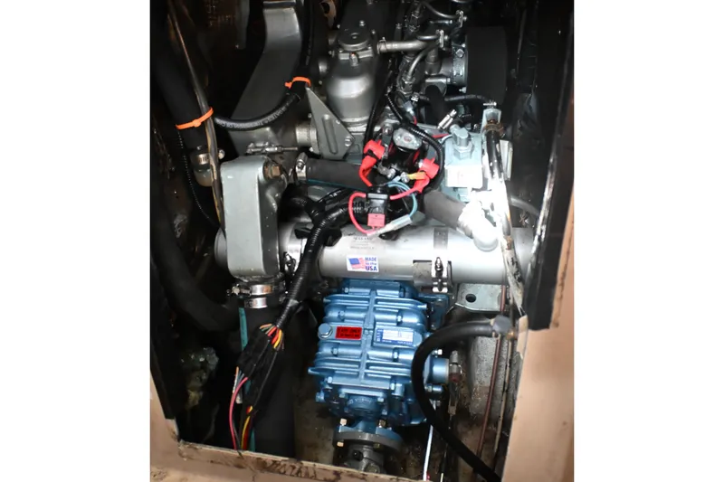 Slide: The Image of Engine compartment of a 1989 C&C 37/40+ sailboat. - 26