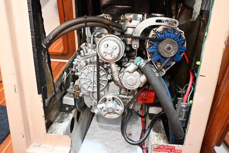 Slide: The Image of Engine compartment of a 1989 C&C 37/40+ sailboat. - 28