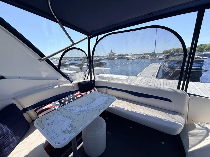 Slide: The Image of Interior of a 2001 Chaparral 350 Signature yacht at the marina. - 8