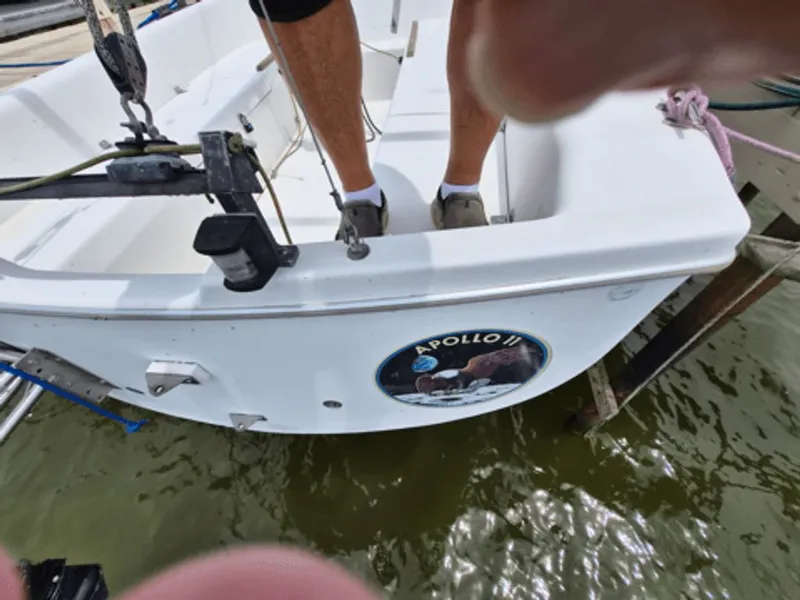Slide: The Image of Catalina 22 Sport 2006 with Apollo 11 sticker on the stern. - 2