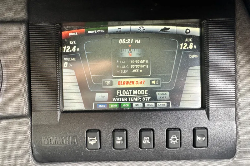 Slide: The Image of Dashboard display of a 2017 Yamaha Boats 242 Limited S E-Series, showing system information. - 15