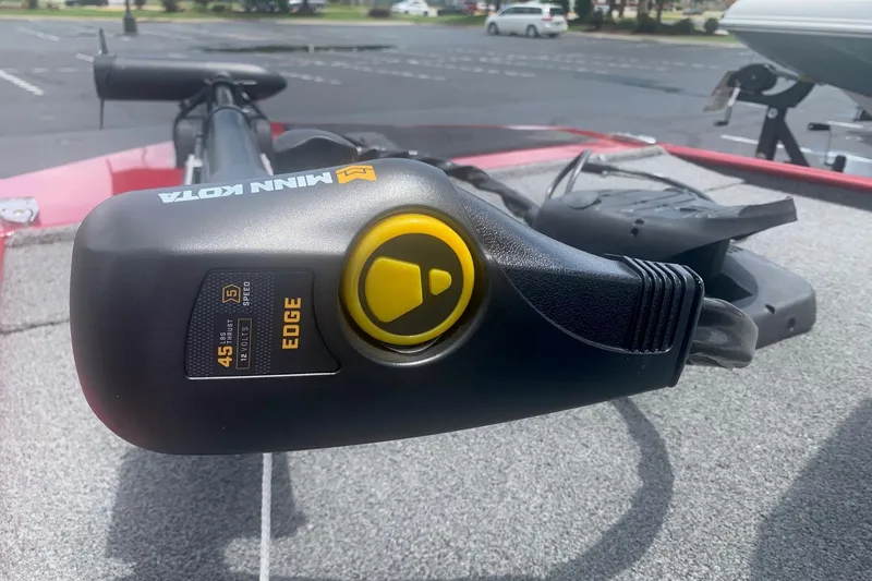 Slide: The Image of Minn Kota Edge trolling motor on 2021 Tracker Bass Tracker Classic XL boat. - 2