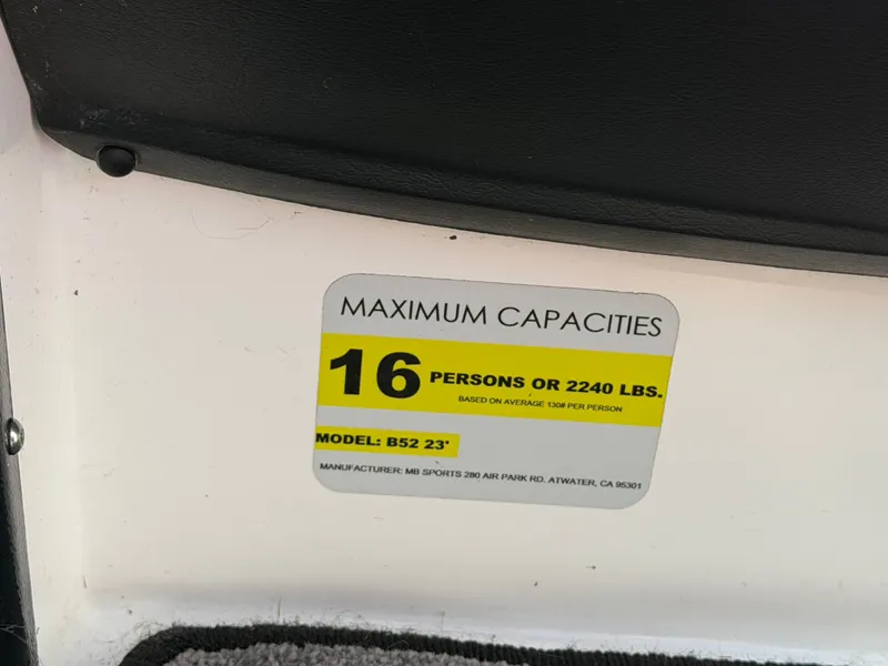 Slide: The Image of MB SPORTS B52 23 boat, capacity: 16 persons or 2240 lbs. - 18