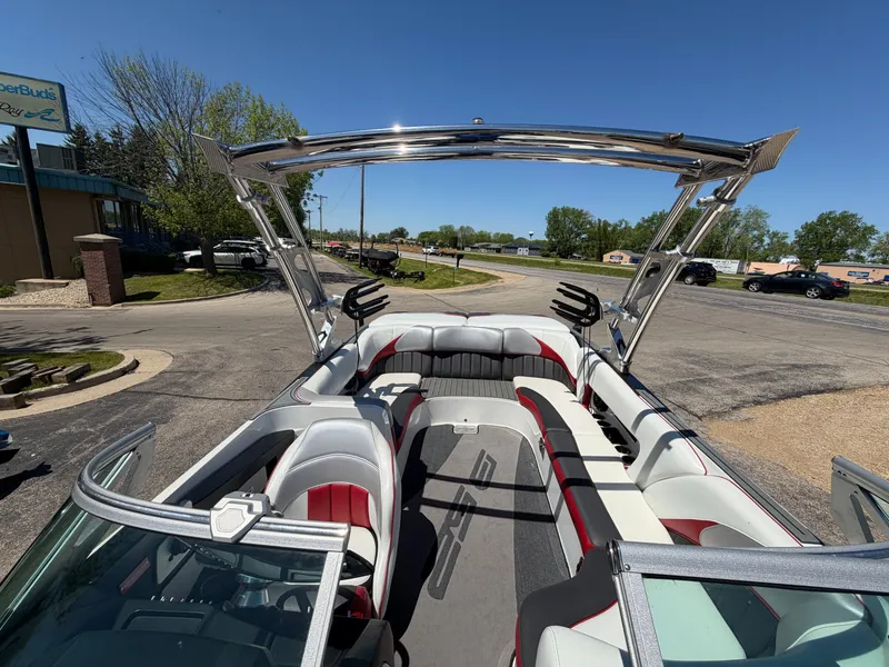 Slide: The Image of Interior of a 2015 MB SPORTS B52 23 boat with modern seating. - 26