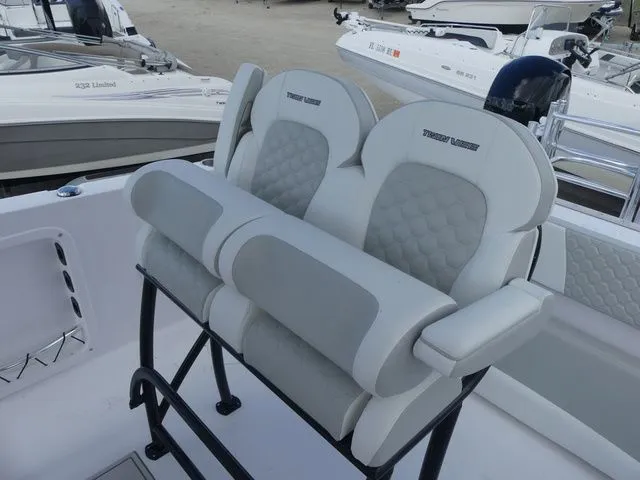 Slide: The Image of Twin Vee 240 GFX2 2027 boat seats with cushioned design. - 15