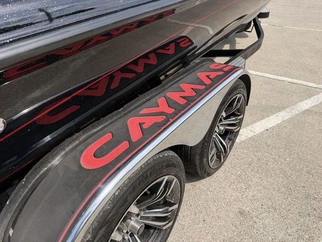 Slide: The Image of 2023 Caymas CX 21 PRO boat trailer with red accents. - 6