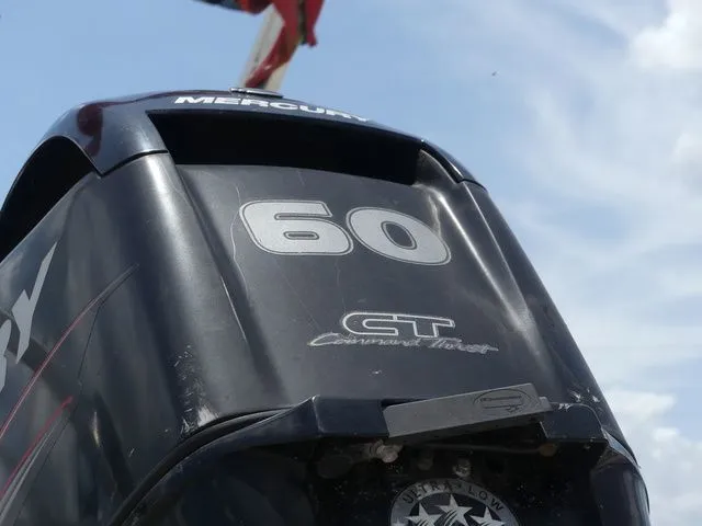 Slide: The Image of Mercury 60 HP outboard motor on Sun Tracker Bass Buggy 18 DLX, 2015. - 11